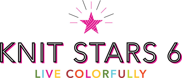 Colourful graphic of the Knit Stares Season 6 logo with the words "Living Colourfully" underneath.