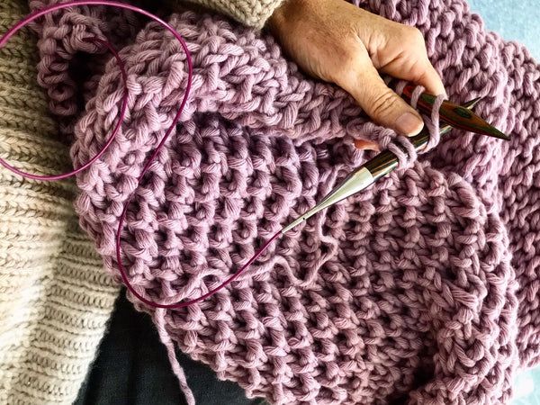 Honeycomb Stitch knitted in Keepsake