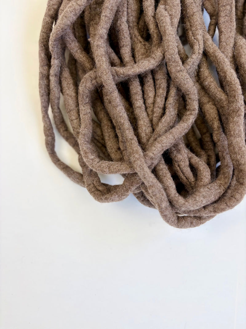 Chunky Felted Roving in Natural Chocolate 36m