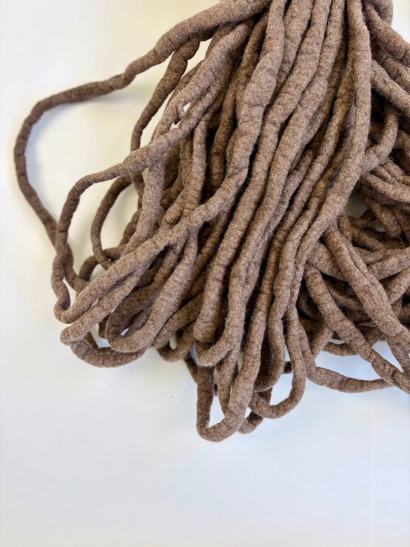 Chunky Felted Roving in Natural Chocolate (#2) 60m