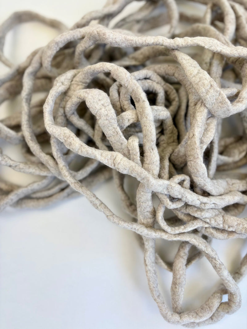 Chunky Felted Roving in Natural Silver 24m