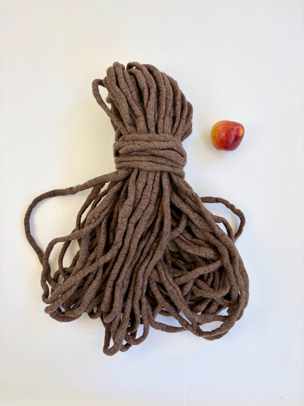 Chunky Felted Roving in Natural Chocolate (#2) 60m