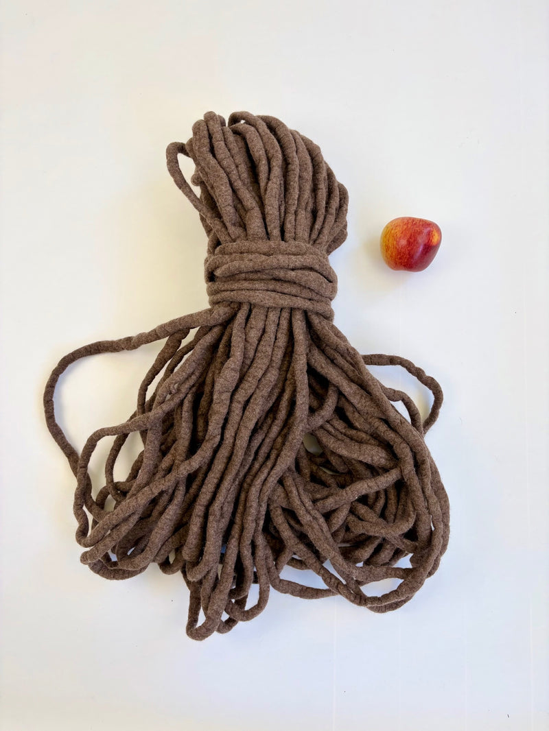 Chunky Felted Roving in Natural Chocolate (#2) 60m