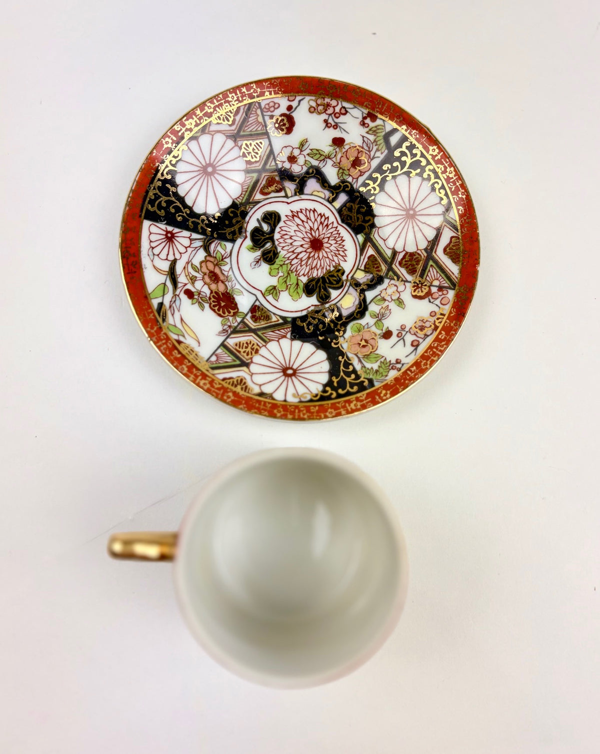Vintage Saji Fine China Imari Coffee Pot & Demitasse Set