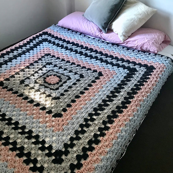 Super Granny Square Crochet Blanket