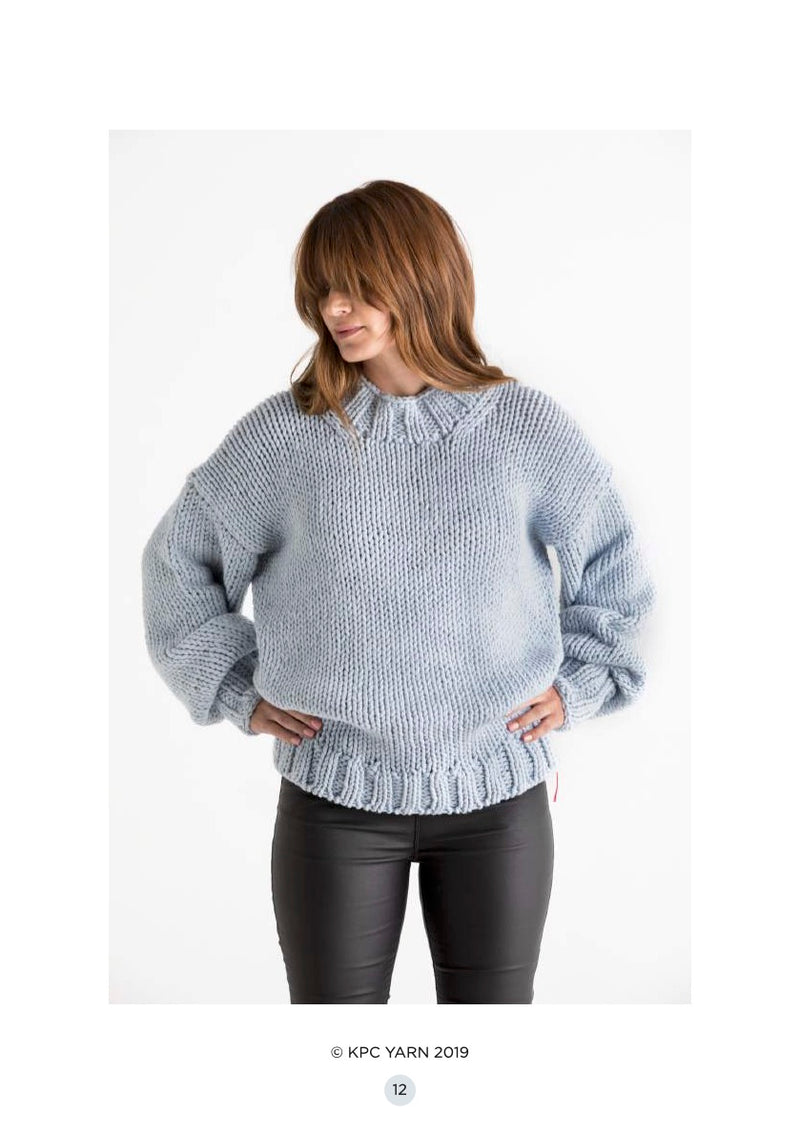 Front view of Corrie Sweater in Merino as shown in pattern