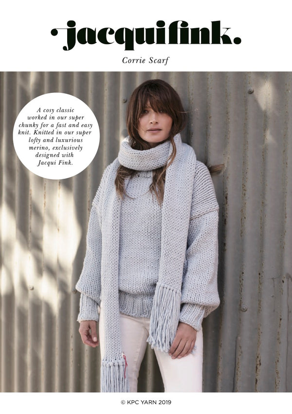 Front cover of pattern for Corrie Crew Neck Sweater in Merino