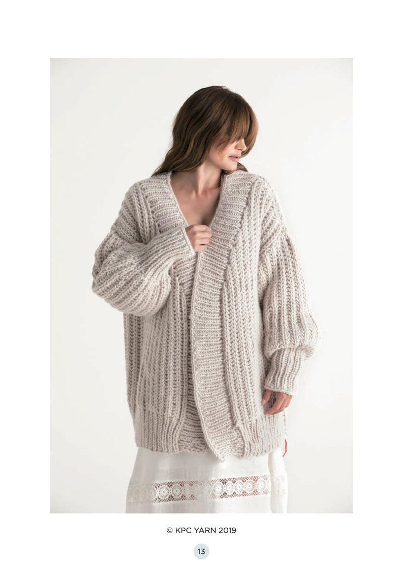 front view of Lara Cardigan as shown in pattern