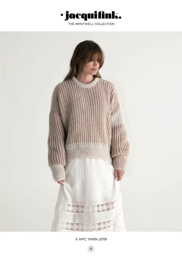 Front view of Rosie Crew Neck Sweater pattern